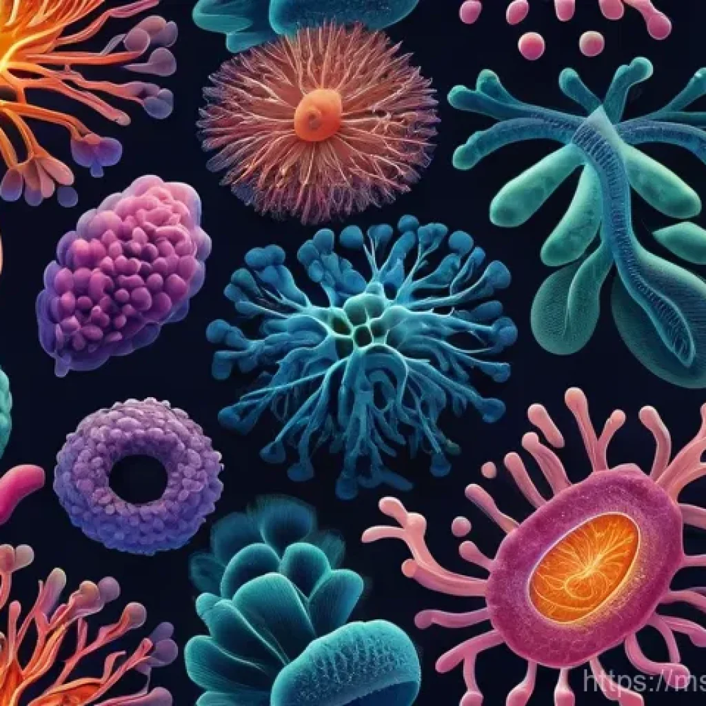 마이크로바이옴 분석을 위한 자주 묻는 질문 - **"A wondrous and intricate microscopic ecosystem within a stylized, healthy human intestine. Billio...