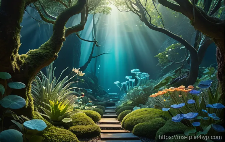 마이크로바이옴과 세균총의 다원화 - **A Flourishing Inner Garden:** Imagine a translucent, abstract representation of a human torso, foc...